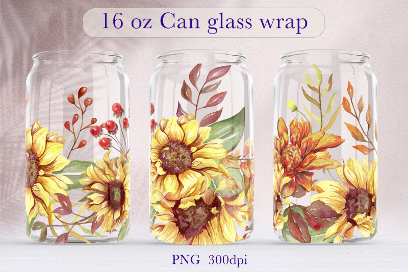 sunflower-glass-can-wrap-fall-sublimation-libbey-can-design