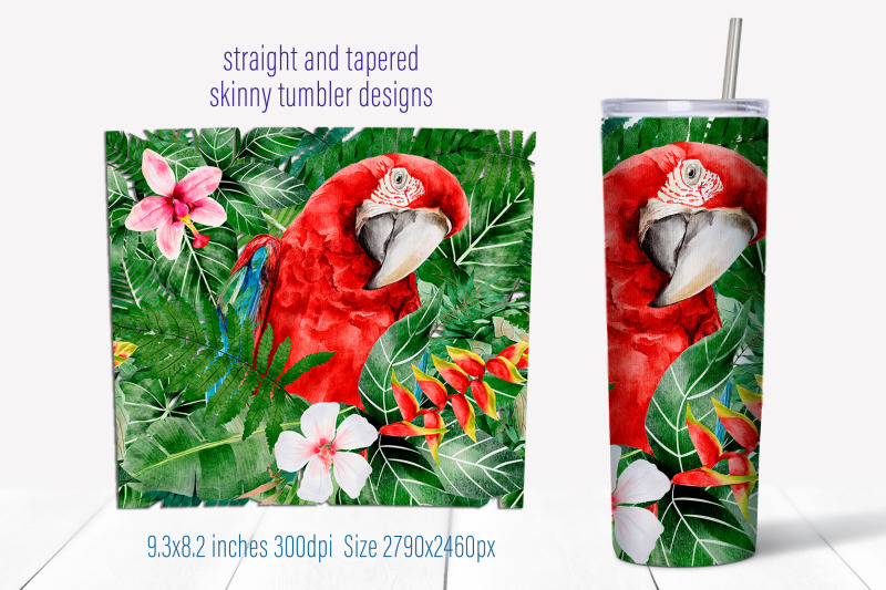 tropical-seamless-tumbler-wrap-design-animal-sublimation-png