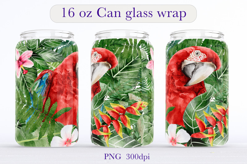tropical-libbey-glass-can-wrap-design-summer-sublimation-png