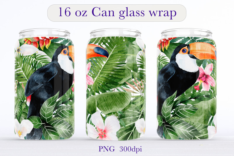 tropical-libbey-glass-can-wrap-design-summer-sublimation-png