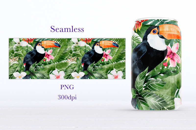 tropical-libbey-glass-can-wrap-design-summer-sublimation-png