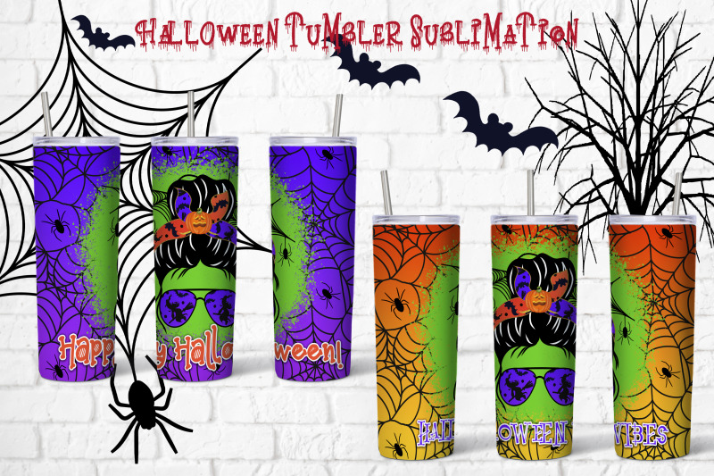 halloween-tumbler-sublimation-halloween-messy-bun