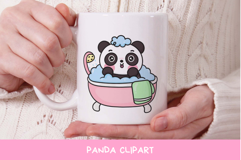 cute-panda-baby-animals-kawaii-clipart-take-a-bath-baby-animal