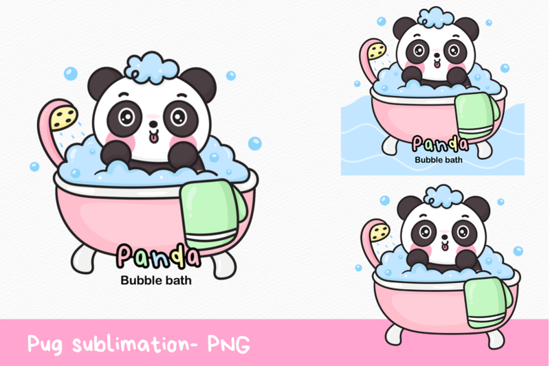 cute-panda-baby-animals-kawaii-clipart-take-a-bath-baby-animal