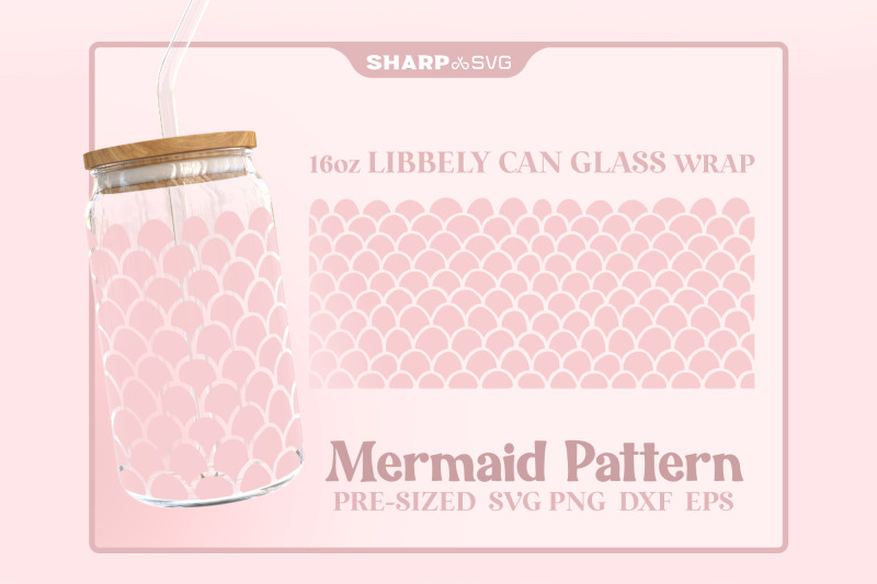 mermaid-pattern-svg-can-glass-wrap-svg-16oz-libbey-beer