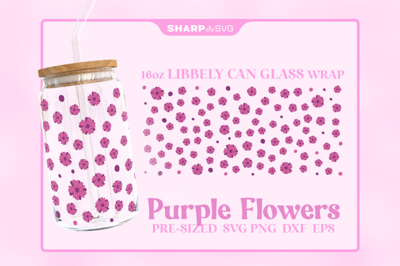 purple-flowers-svg-can-glass-wrap-svg-16oz-libbey-beer