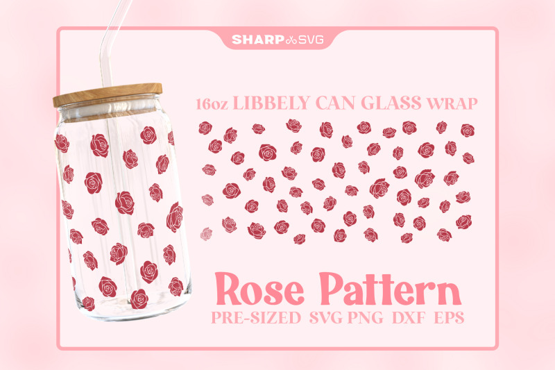 rose-pattern-svg-can-glass-wrap-svg-16oz-libbey-beer