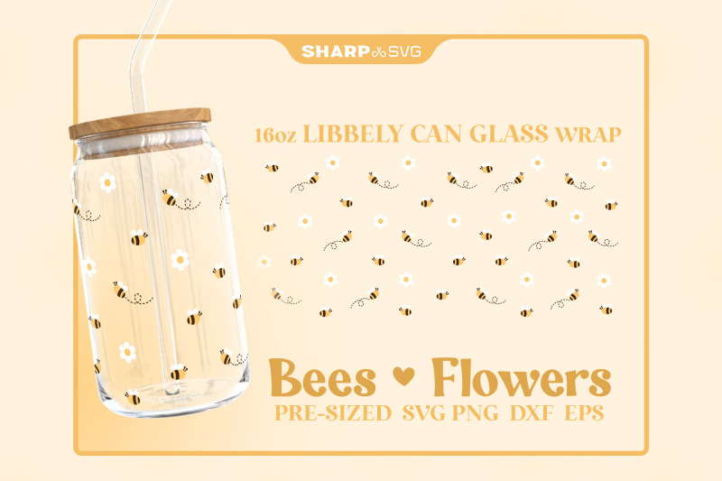 bees-and-flowers-svg-can-glass-wrap-svg-16oz-libbey-beer-glas