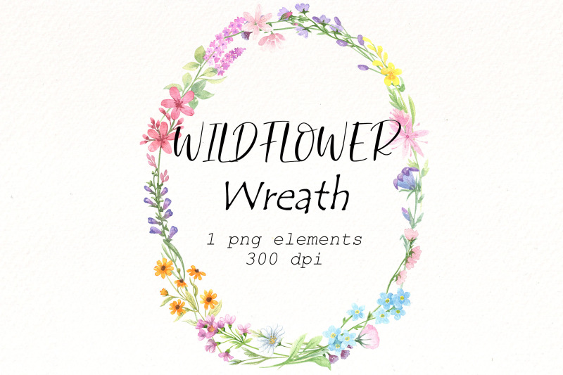 wildflower-wreath-clipart-watercolor-summer-flower-frame