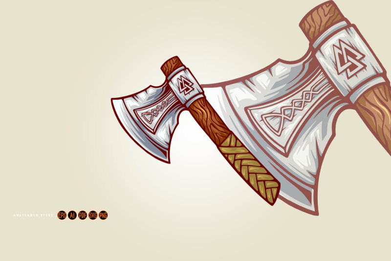 viking-battle-axe-weapon-cartoon-illustrations