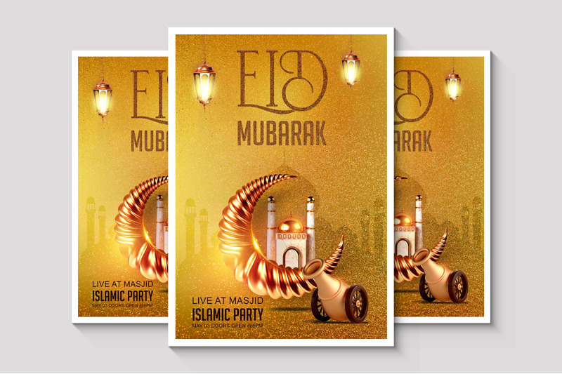 eid-mubarak-golden-flyer
