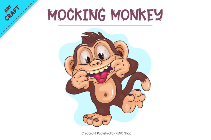 cartoon-mocking-monkey-crafting-sublimation