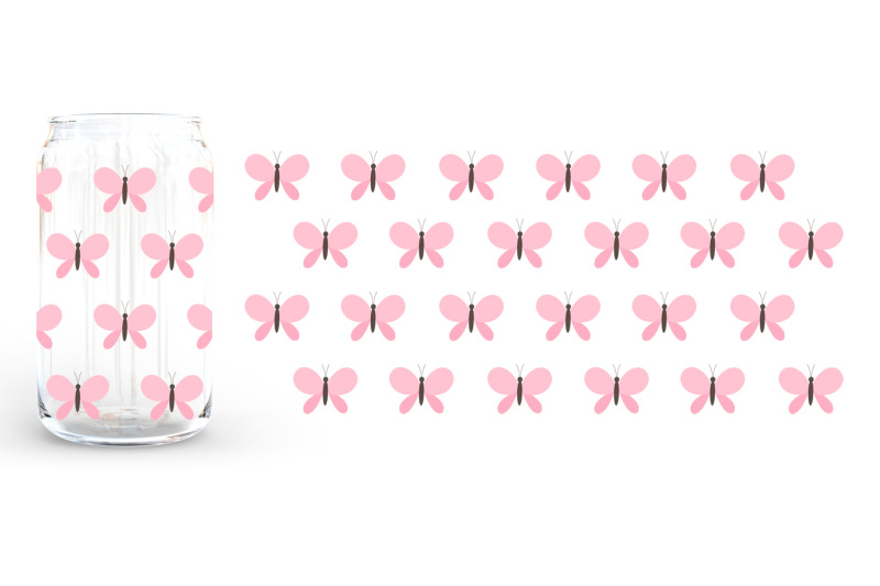 butterfly-can-glass-wrap-sublimation-can-glass-svg-16-oz