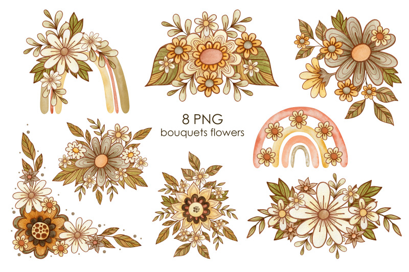 watercolor-retro-flowers-bouquets-and-elements