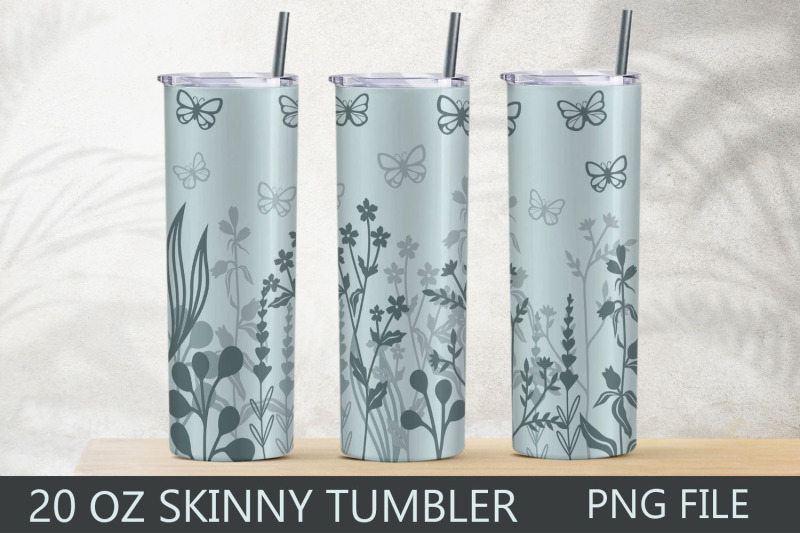 floral-tumbler-20-oz-skinny-tumbler-wrap-with-butterfly