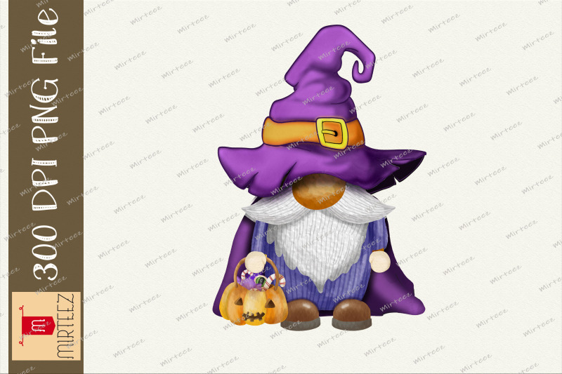 gnome-candy-basket-halloween-clipart