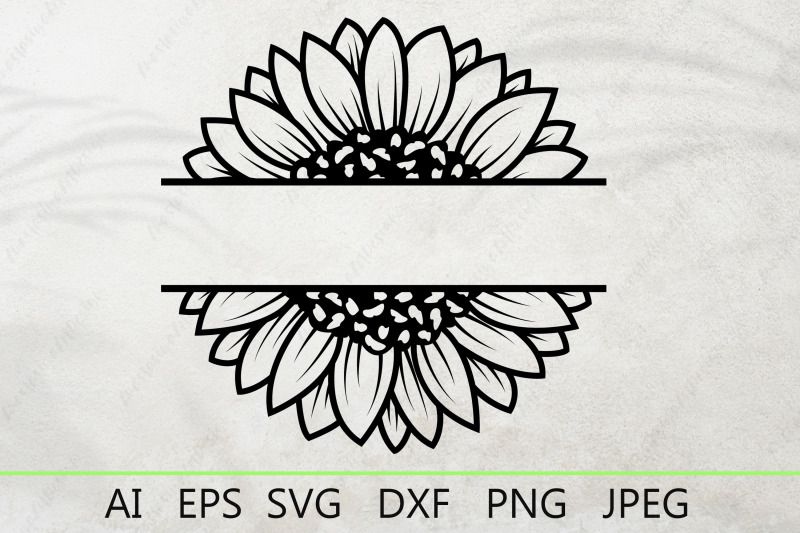 sunflower-split-monogram-svg-flower-monogram-border