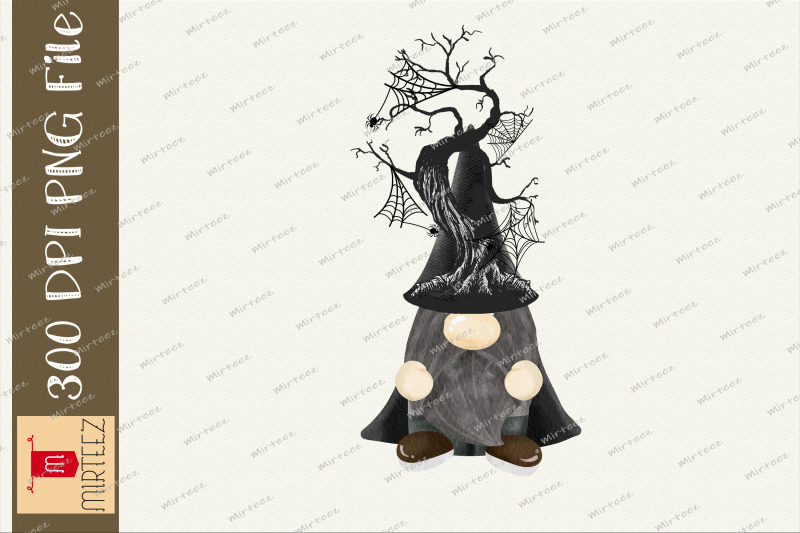 witch-gnome-magic-tree-halloween-clipart