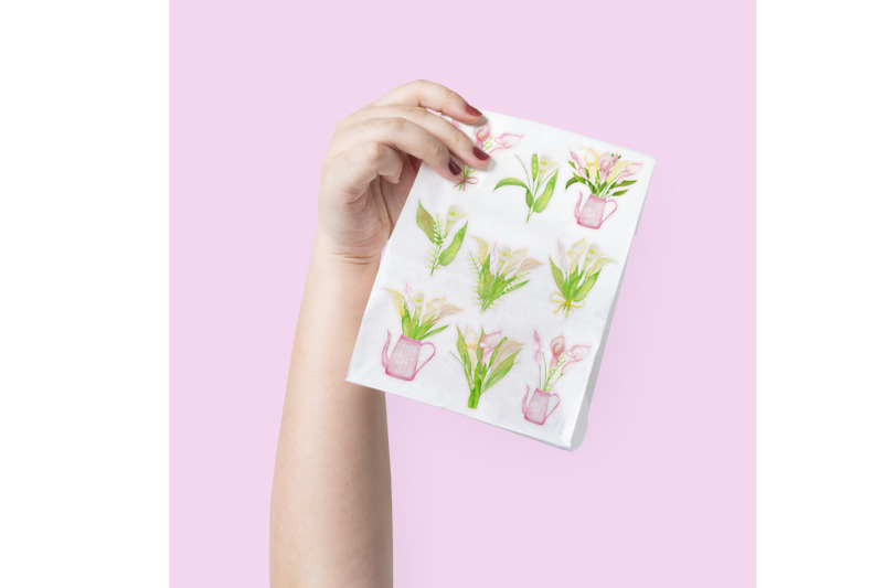 watercolor-bouquet-calla-lily-stickers-pack