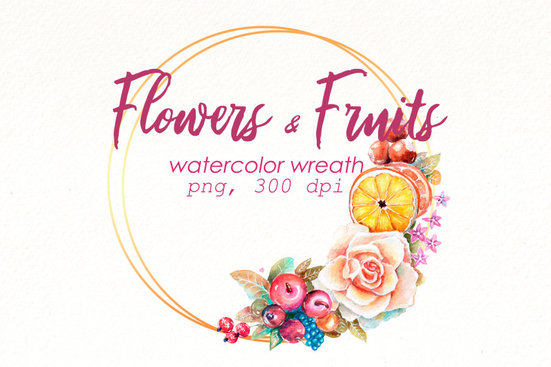 summer-frame-clipart-watercolor-fruits-and-floral-wreath