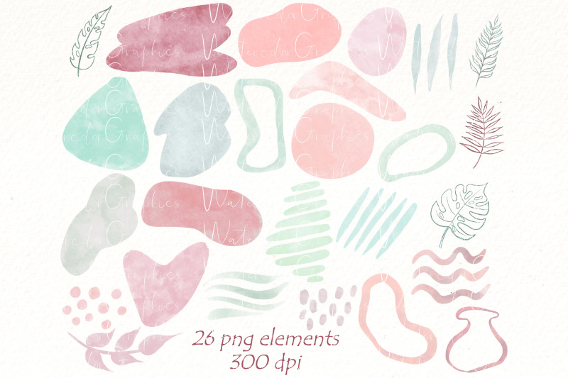abstract-shapes-watercolor-clipart-modern-boho-png-graphics
