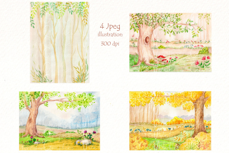 watercolor-fall-autumn-landscape-clipart-forest-printable