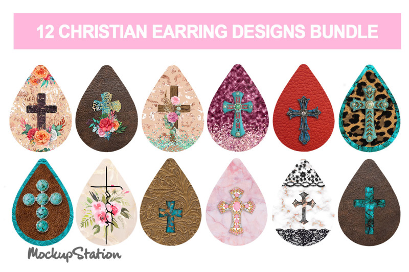 christian-earring-sublimation-bundle-cross-design-tear-drop-earrings