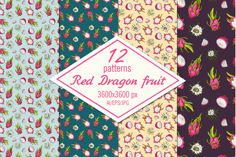 pitahaya-digital-paper-seamless-patterns