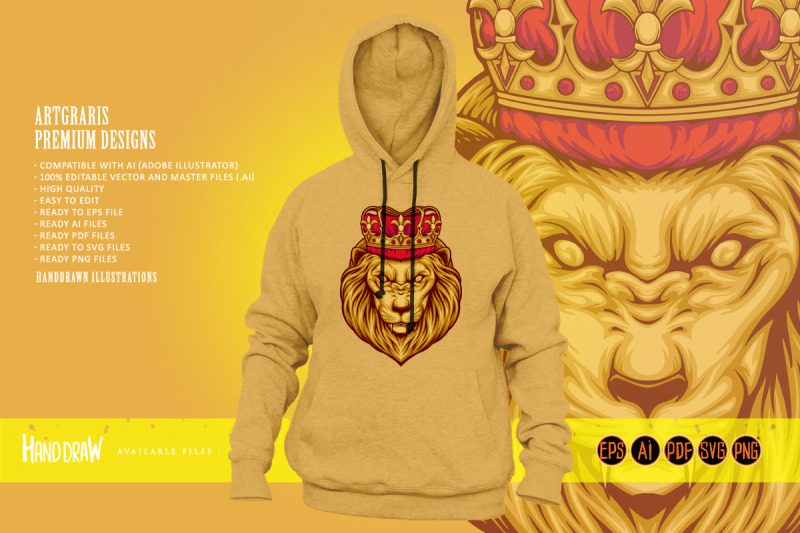 classic-elegant-lion-king-crown-illustrations