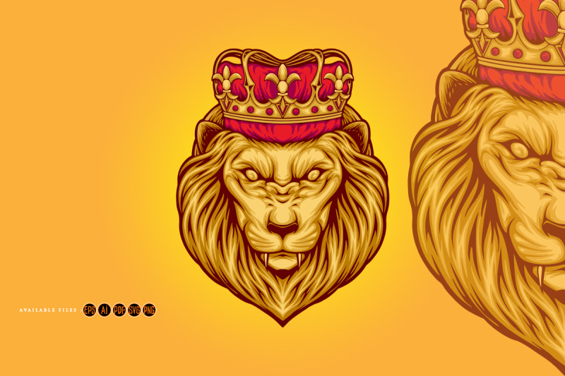 classic-elegant-lion-king-crown-illustrations