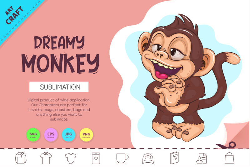 dreamy-cartoon-monkey-crafting-sublimation