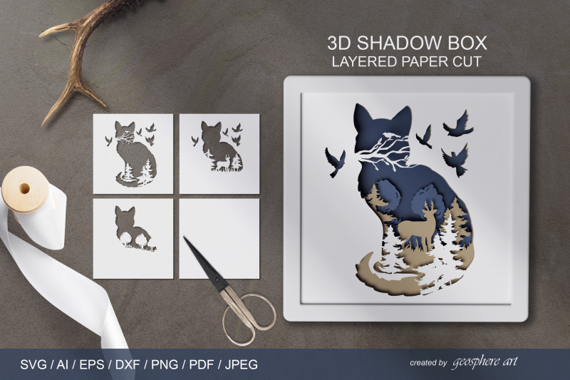 cat-3d-shadow-box-layered-papercut-svg-dxf-ai-eps