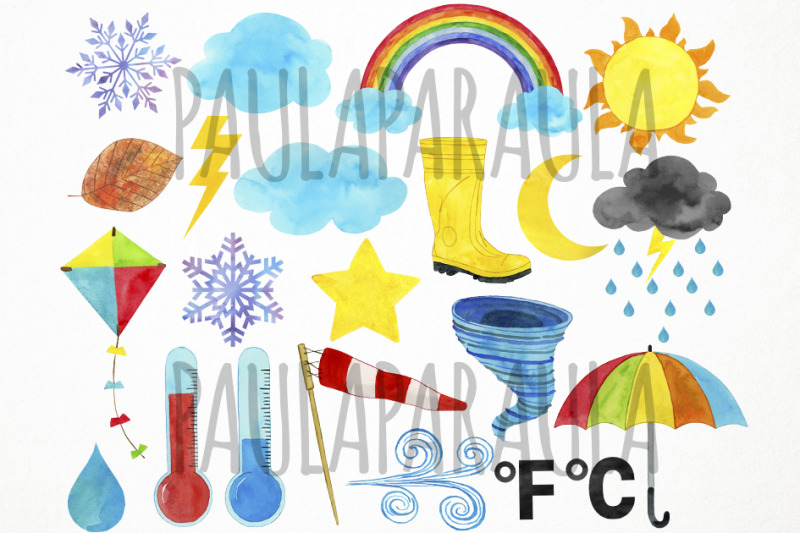 watercolor-weatger-clipart-seasons-clipart-thermometer-clipart