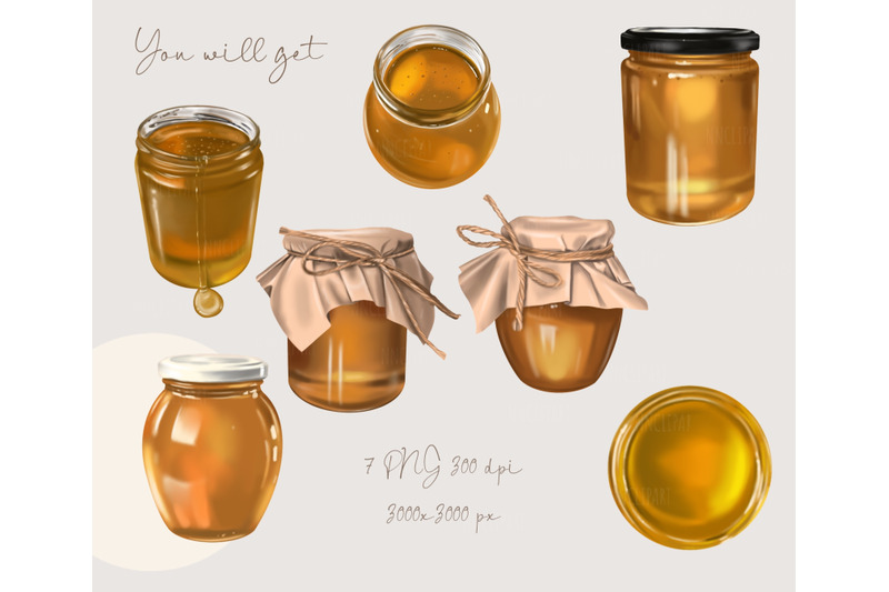 honey-jar-watercolor-clipart-png-honey-pot-summer-farm