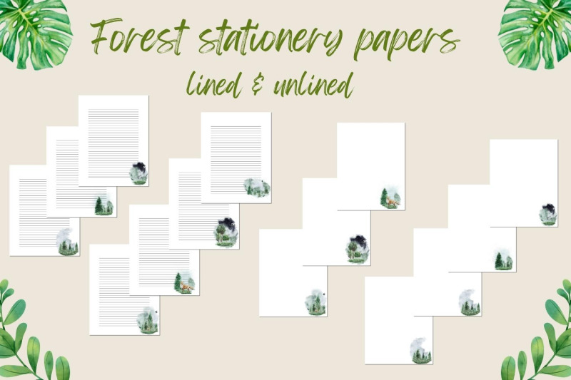 watercolor-forest-stationery