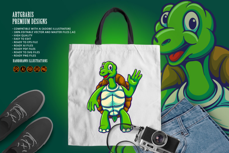 funny-sea-turtle-cartoon-mascot-illustrations