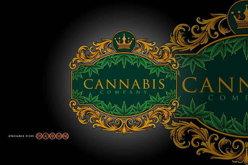 luxury-frame-vintage-cannabis-flourish-illustrations