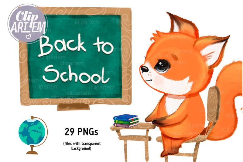 back-to-school-fox-bundle-29-png-clip-arts-bus-fox-teacher-student