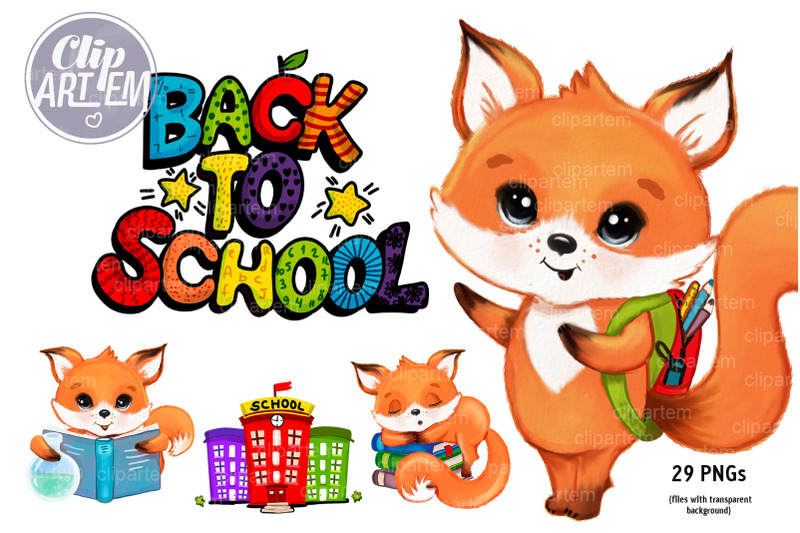 back-to-school-fox-bundle-29-png-clip-arts-bus-fox-teacher-student