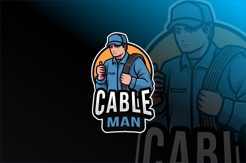 cable-man-logo-template