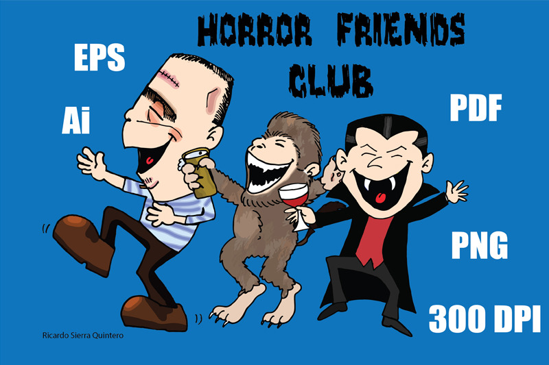 funny-friends-horror-club-cartoon-halloween-vector-amp-clipart-design