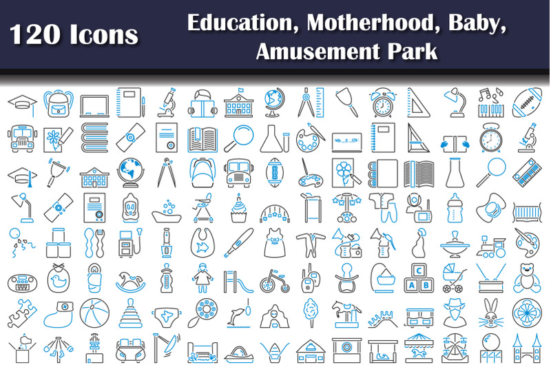 120-icons-of-education-motherhood-baby-amusement-park