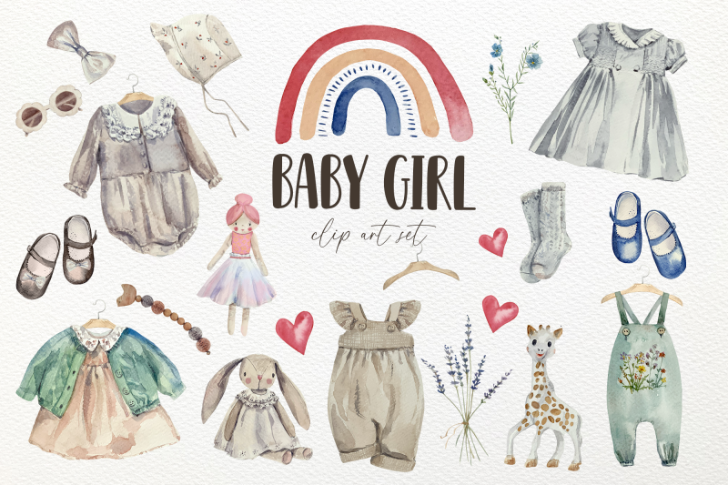 watercolor-baby-girl-clip-art-set