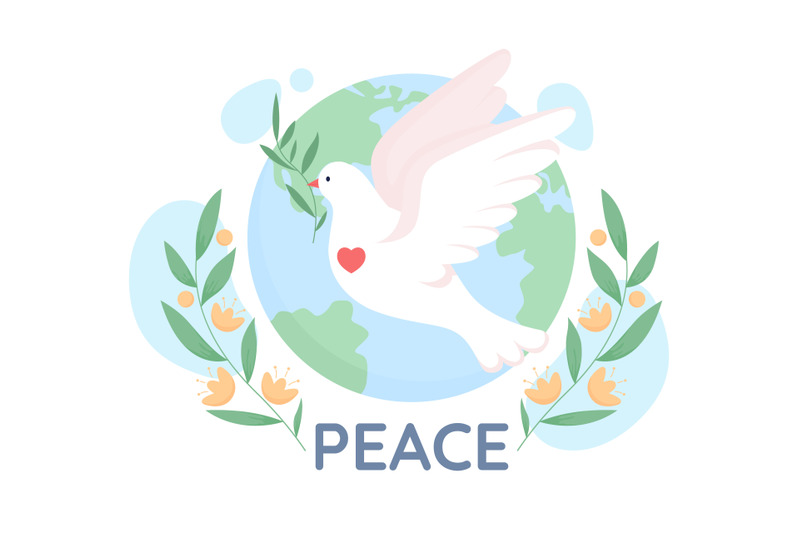 World peace dove vector isolated illustration By ntl-studio | TheHungryJPEG