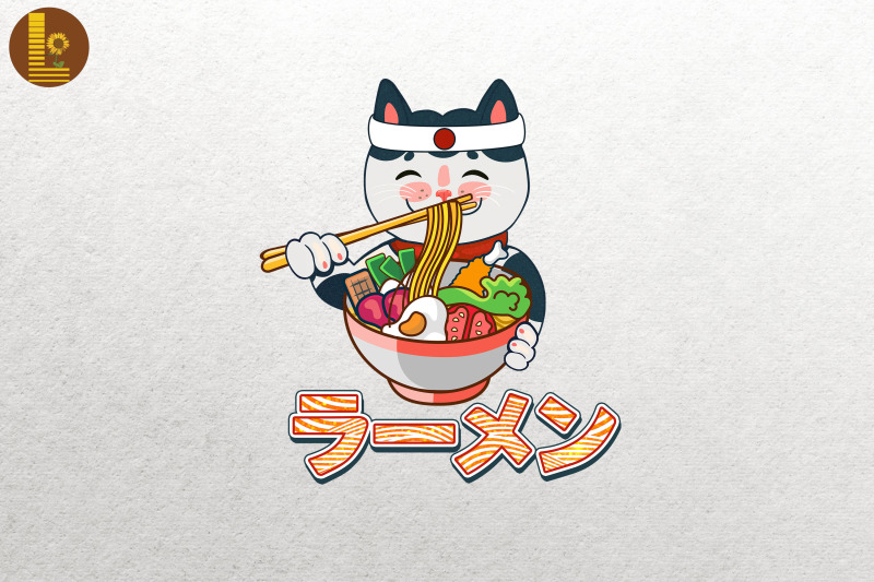 cute-otaku-cat-eating-ramen-noodle