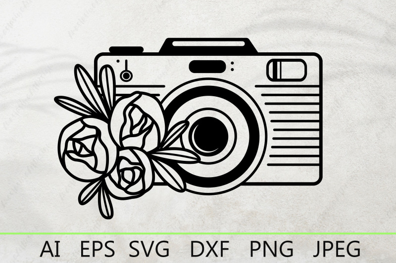 photo-camera-with-flowers-silhouette-floral-camera-svg