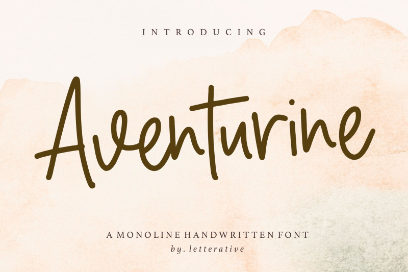 aventurine-monoline-handwritten-font