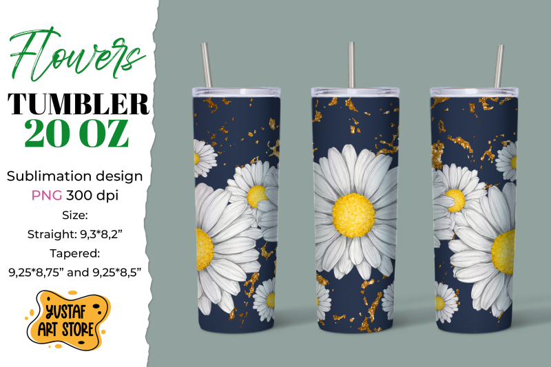 flower-tumbler-sublimation-design-daisy-chamomile-tumbler