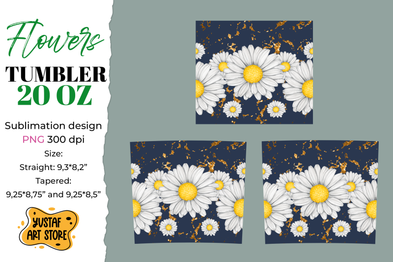 flower-tumbler-sublimation-design-daisy-chamomile-tumbler