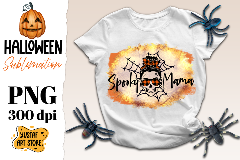 halloween-sublimation-design-spooky-mama-halloween-messy-bun